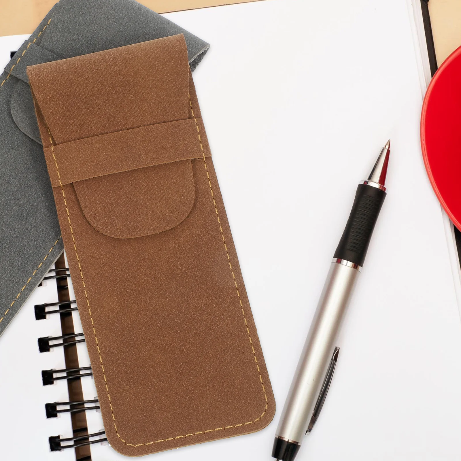 

2 Pcs Pen Bags Sleeve Pen Holder Vintage Case for Ballpoint Fountain Pens Portable Compact Gift Bag Holder