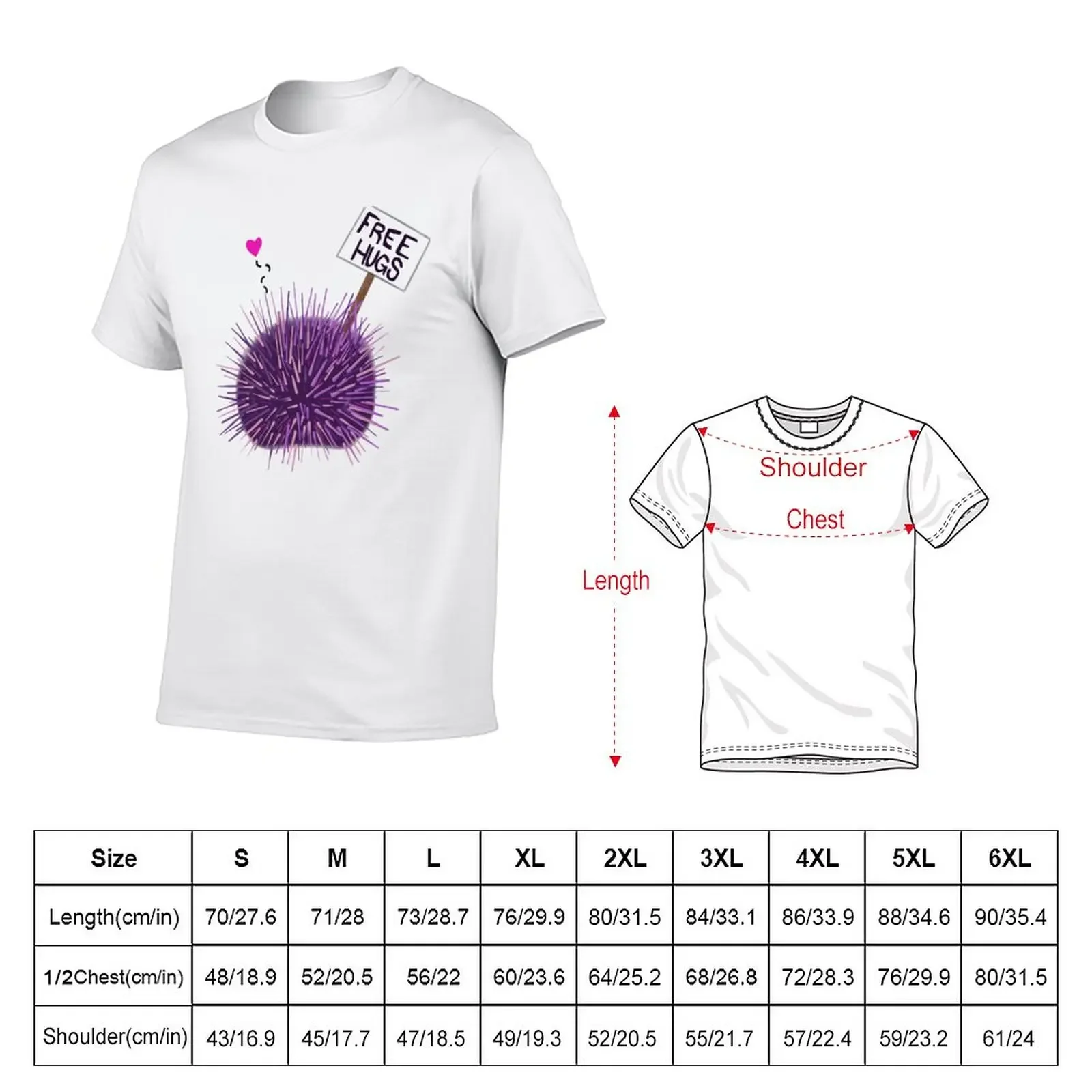 New Sea Urchin Hugs T-Shirt shirts graphic tee graphic shirts t shirts for men pack