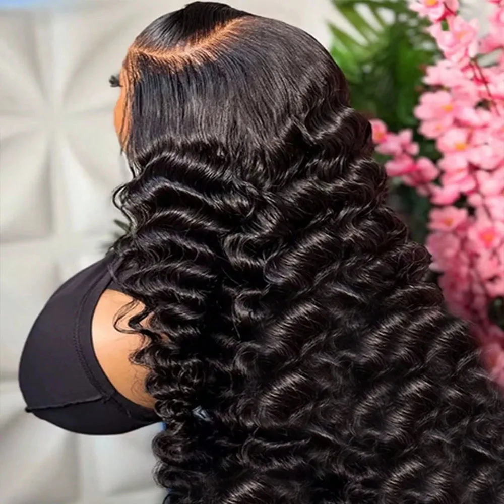 

42 Inch Brazilian 250 Density Human Hair Wig 100% Transparent Deep Wave 13x613x4 5x5 HD Lace Frontal Curly High Density Wig