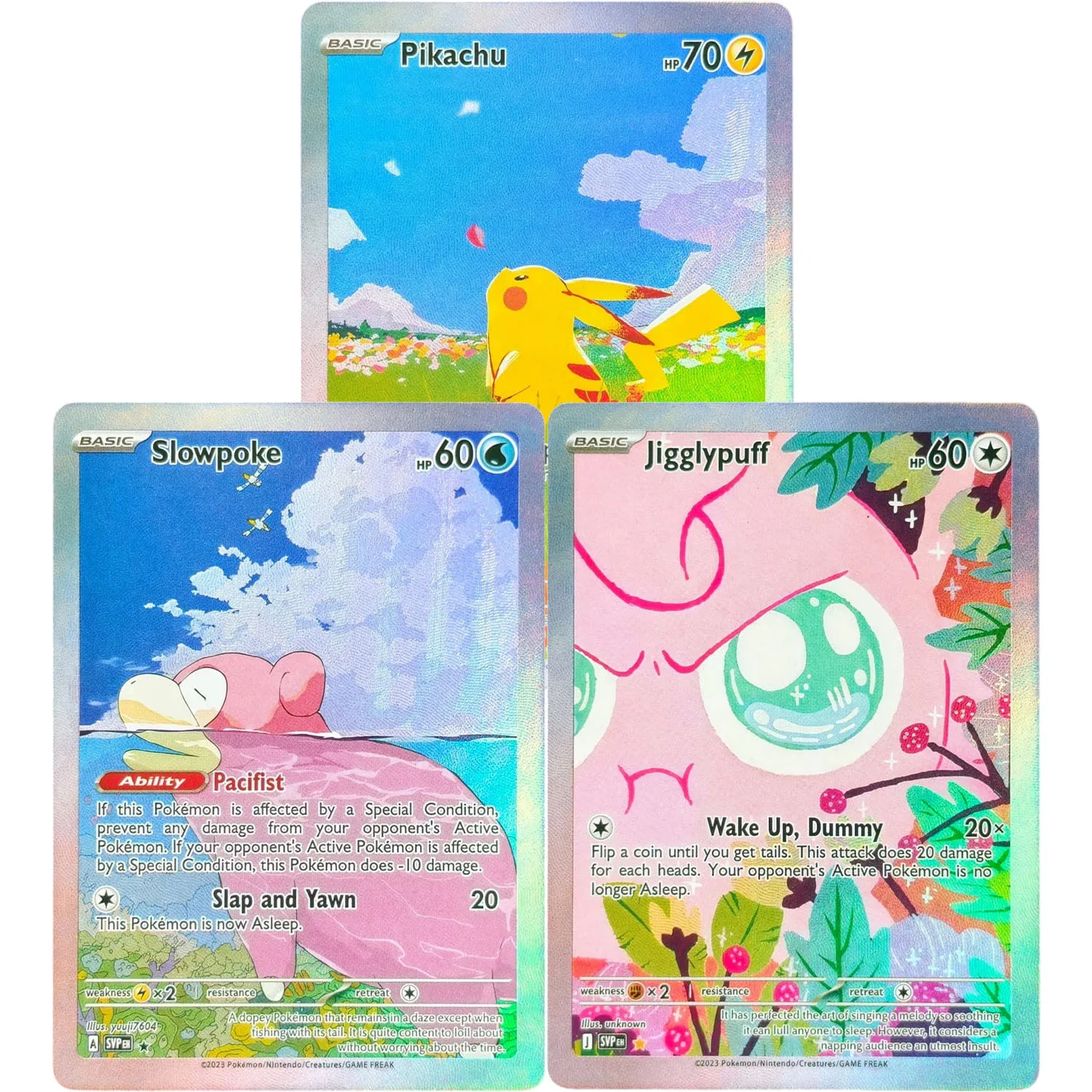 Manga-Serie Jigglypuff Slowpoke Ho-Oh Fan-Kunst Vollbildkarte, Hochwertige Englische Sammelkarte mit Spieltextur
