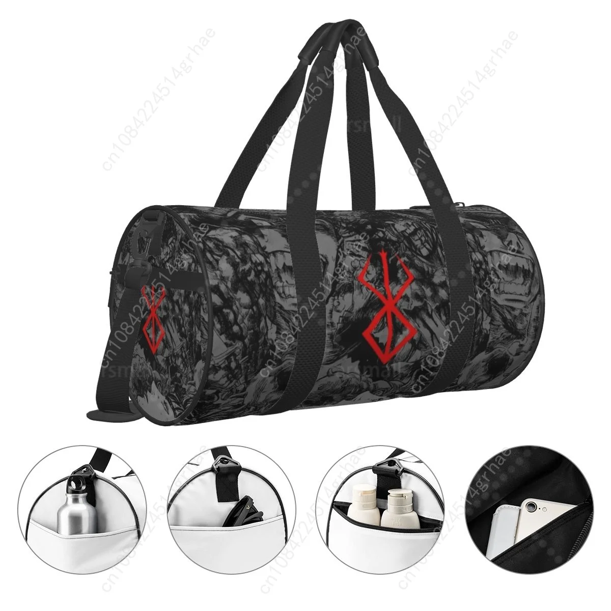 Torba do jogi Anime Berserk, wytrzymały plecak na trening, torebki, okrągłe torby fitness na zewnątrz, torba podróżna typu duffle.