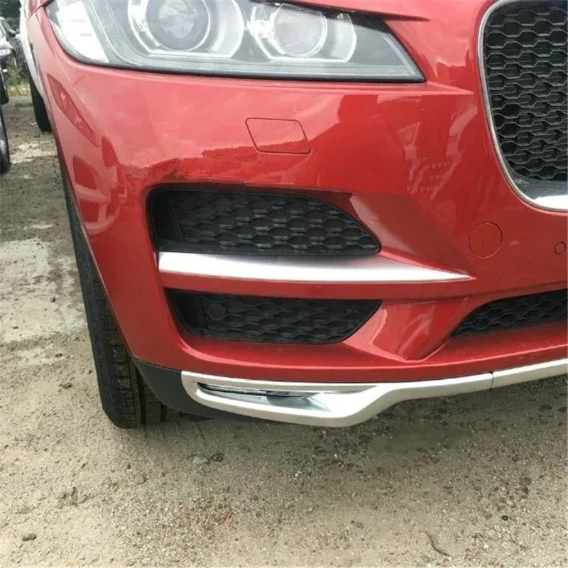 WELKINRY For Jaguar F-Pace X761 2016 2017 2018 2019 ABS Chrome Car Head Front Tail Rear Fog Lamp Light Grille Trim