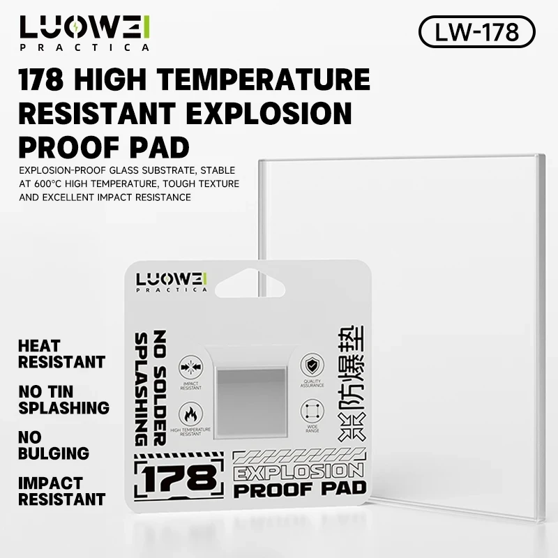 LUOWEI LW-178 Explosion-proof Pad Super White Glass Tough and Impact Resistant BGA Solder Phone Repair Tool Explosion-proof Pad
