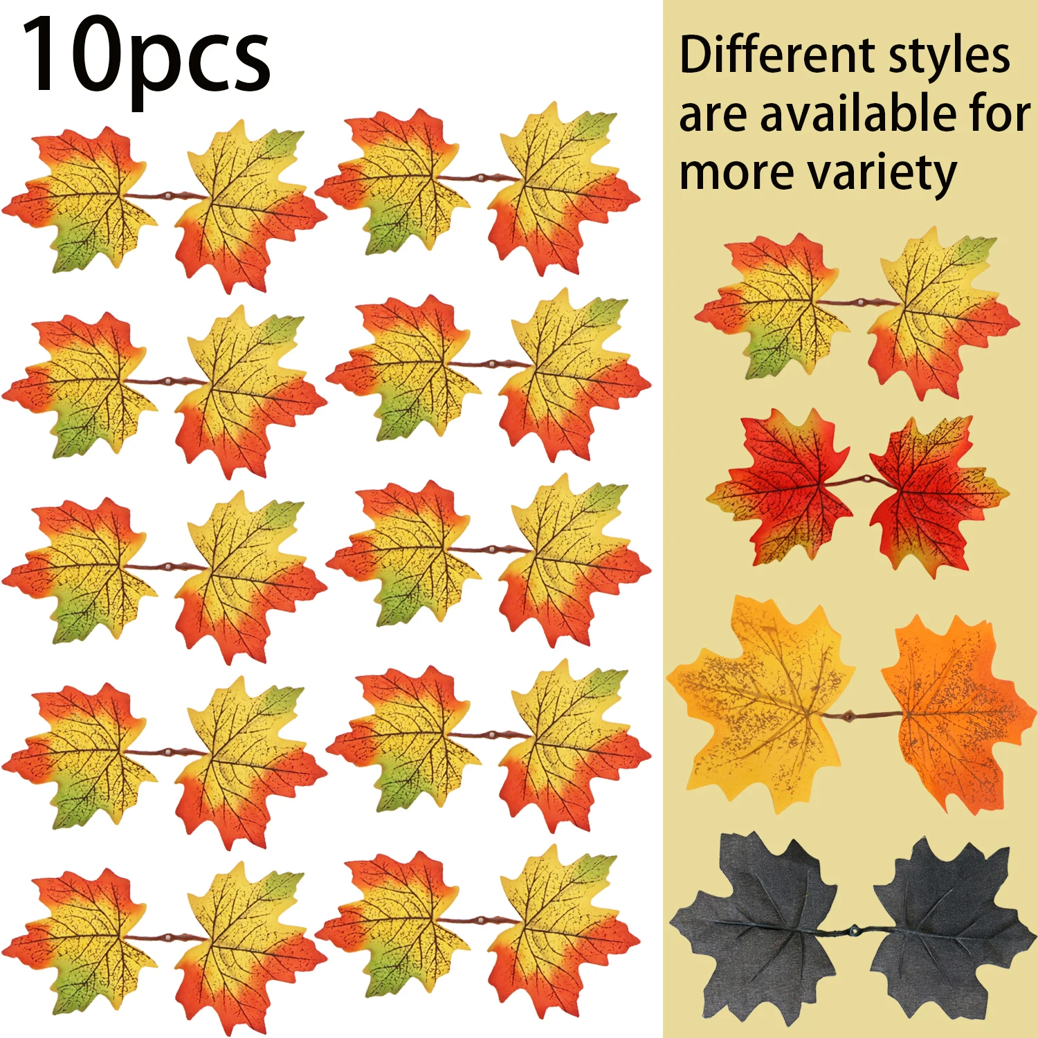 10pcs Artificial Maple Leaf Fall Maple Leaf Garland Fall Leaf Vines For Home Room Decor Garden Wedding Party Halloween Christmas Decor Autumn