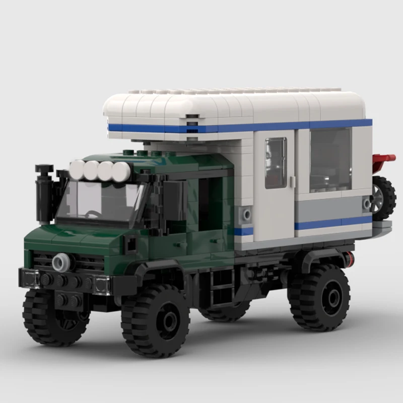 NEW 422Parts Dual Cab Off Road Camper Truck Model MOC Building Blocks Brick Diy Assembly Outdoor Adventure Toy Collectible Gifts