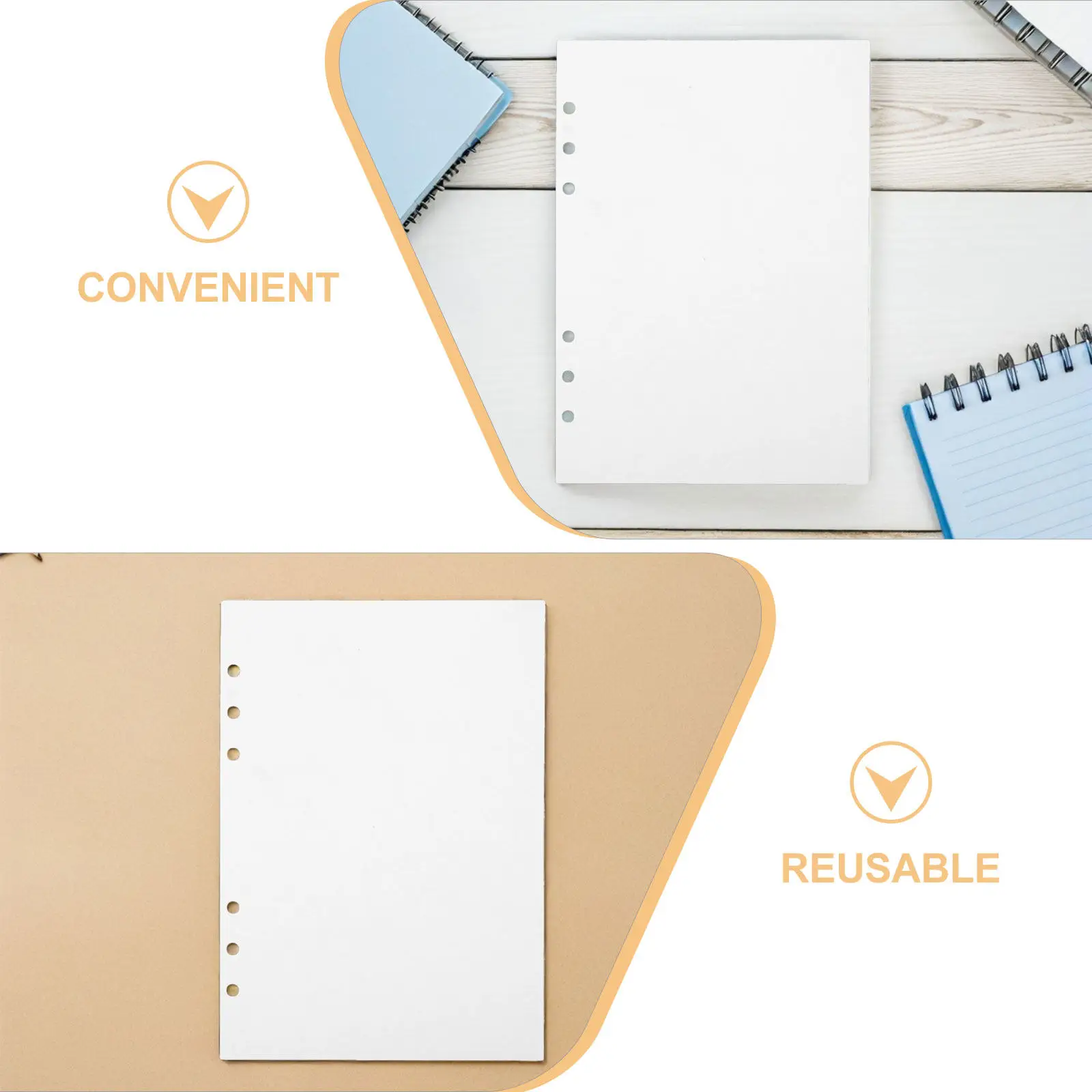 100Pcs Reusable Sticker Book Refill Pages A5 Double Sided Release Paper Binder Sheets for Scrapbooking Journaling Sticker