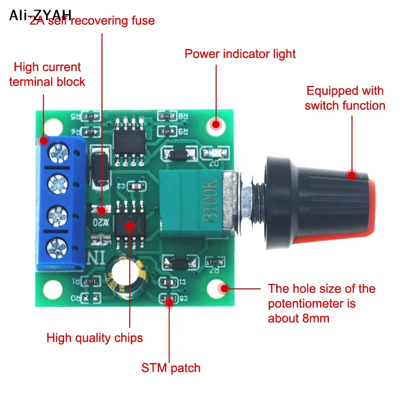 【MA8】1Pcs Adjustable Speed DC Motor Driver Home Improvement Durable DC 1.8V 3V 5V 6V 12V PWM Motor Speed Controller view 2