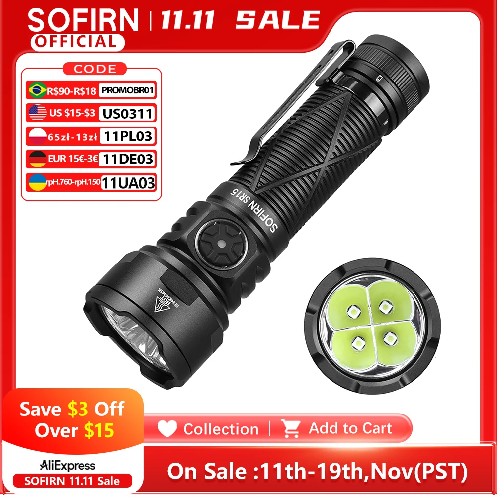 yZ[zSofirn-USB C[dLEDd,͂ȃCg,[dѕdg[`,sr15,4500lm,sft25r,5v,3a,21700