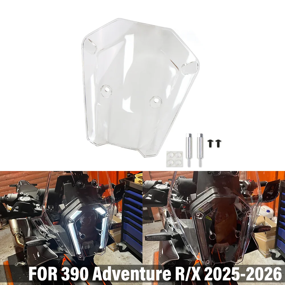 

FOR 390 Adventure R / X 390 ADV R X 2025-2026 Motorcycle Headlight Lens Cover Head Light Lamp Screen Guard Protector Accessories