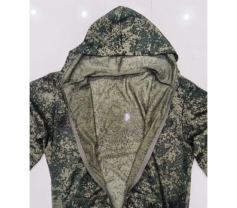Outdoor Taktisches Set Sommer Atmungsaktive Kapuzenpullover-Sets Tarnmuster Netz Jagd Airsoft Leichtgewicht Kapuzenjacke & Hose | Herren- und Kinderanzug – Detail 15