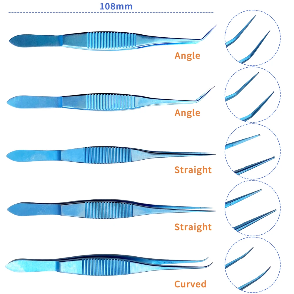 Pinzette oftalmiche conjunctiva Pinze per denti Strumento chirurgico per occhi Strumento oftalmico Titanio