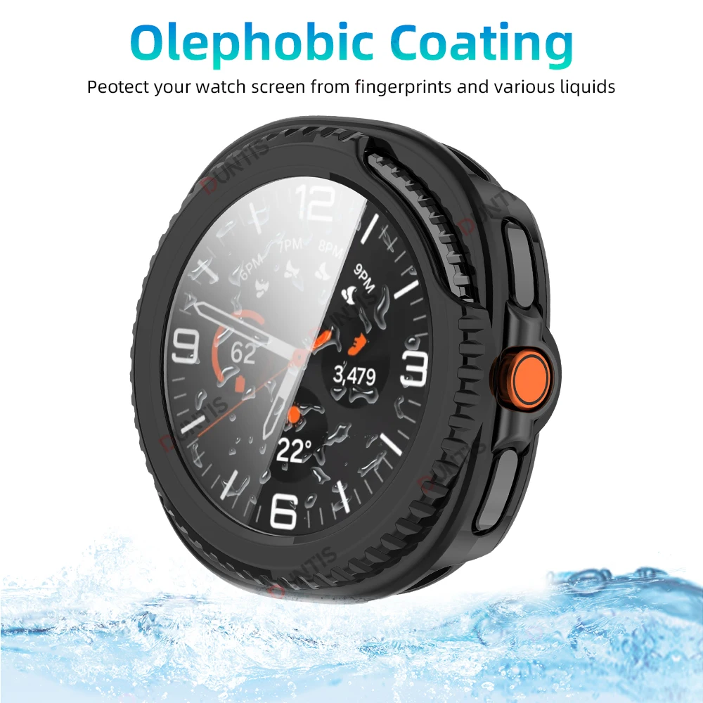 삼성 갤럭시 워치 8 40 44mm 하드 범퍼 강화 유리 보호 장치용 유리+케이스