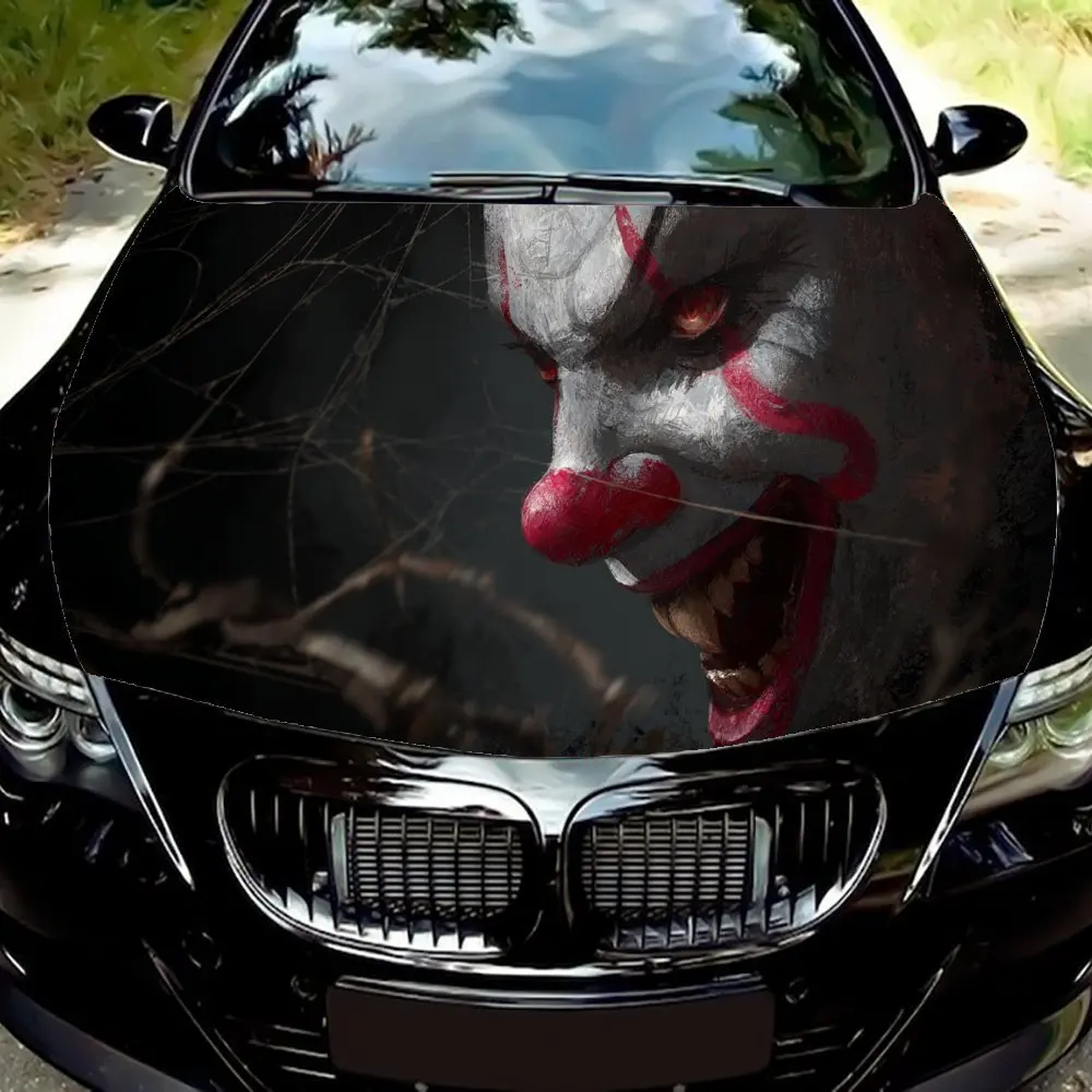 

Dark Scary Joker car hood stickers, waterproof self-adhesive, scratch resistant, easy to stick, durable car PVC stickers, car de