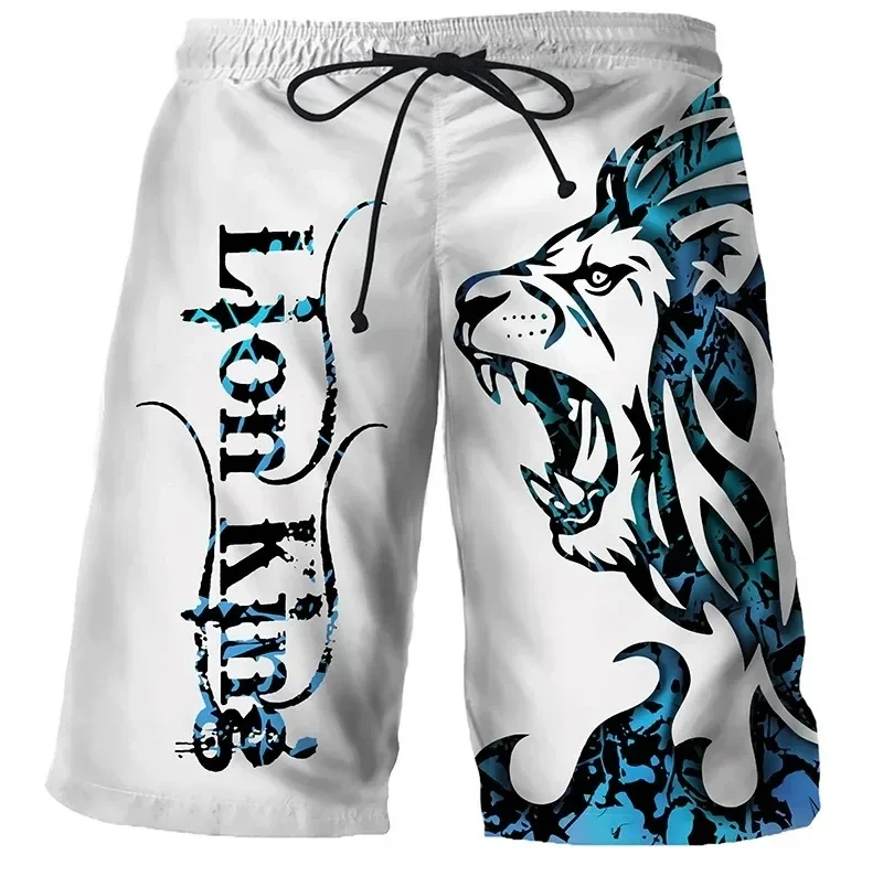 Cool Tiger Wolf Summer Shorts Comfortable Surfboard Hawaiian Beach Shorts Quick Dry Sports Shorts Men'S Beach Shorts Boys