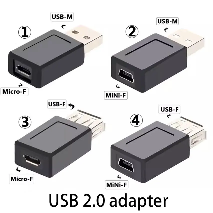 

Usb to Micro USB Mini USB Adapter Converter Usb Male Female Converter 480Mbpsfor Phone Tablet Camera Charging Adaptor