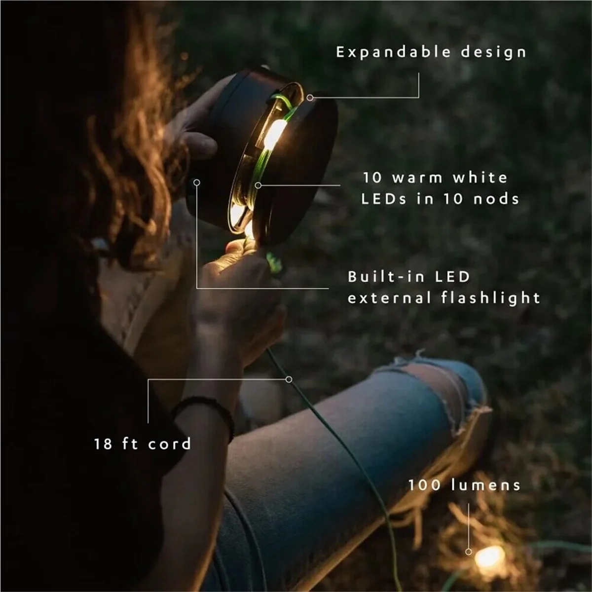 Imagem -03 - Solar String Lights para Acampamento ao ar Livre Lâmpada Led Carregador do Telefone Gadgets Camping Equipment