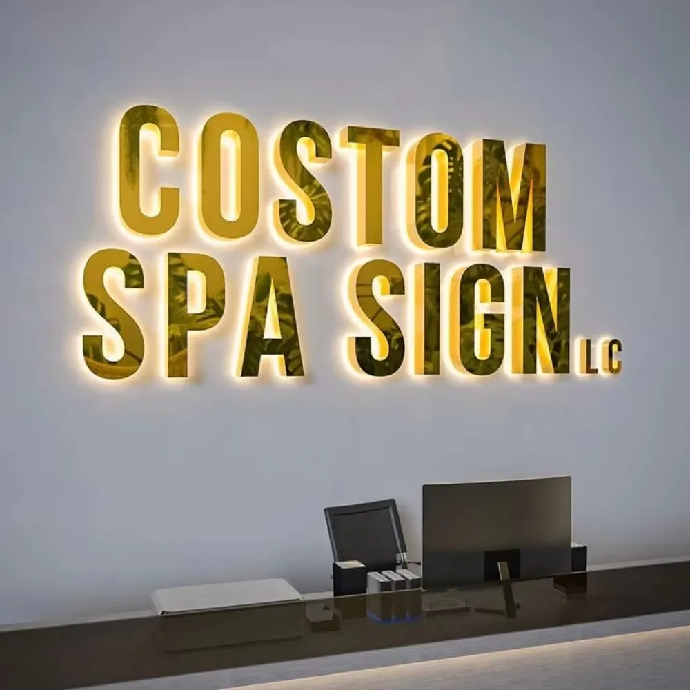 

Custom Backlit Sign 3D Metal Outdoor LED Metal Channel Letters Business Company Logo Wall Decor Design Illuminated Sign Letter