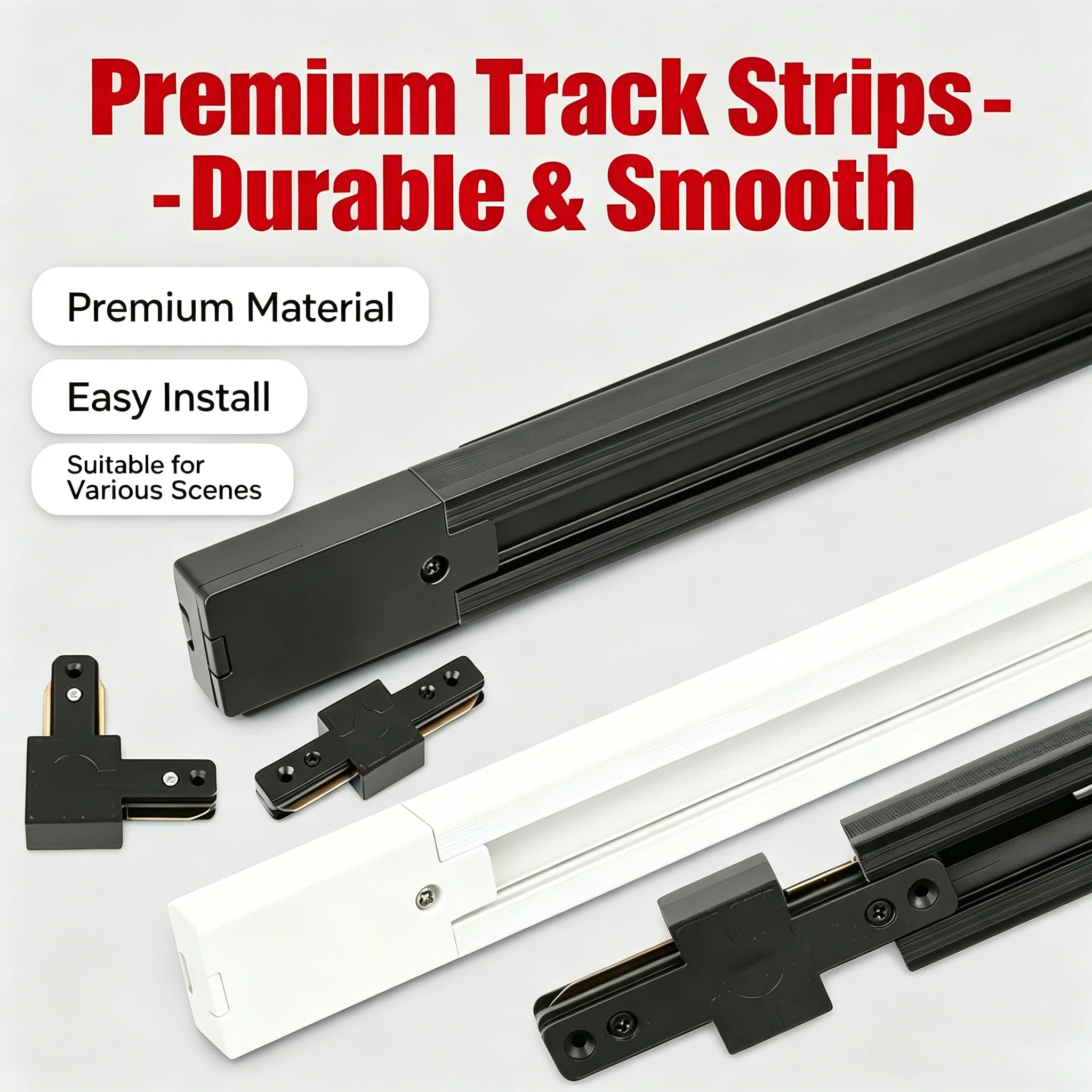 Track Rail Kit Spotlight 0.5M 1M Led Track Light 20PCS  Rails Connectors for Track Rail Spotlight Track Lighting Home Kitchen