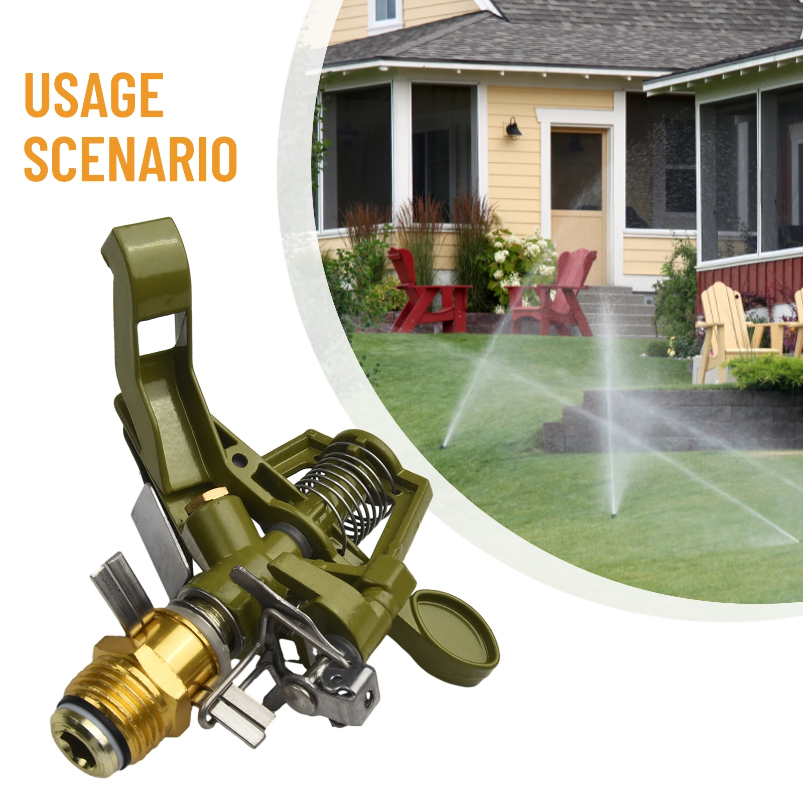 1/2inch BRASS SPRINKLER FAST POWERFUL STRONG ROTATION Widespread Watering Alloy Lawn Nozzle Garden Adjustable Angle