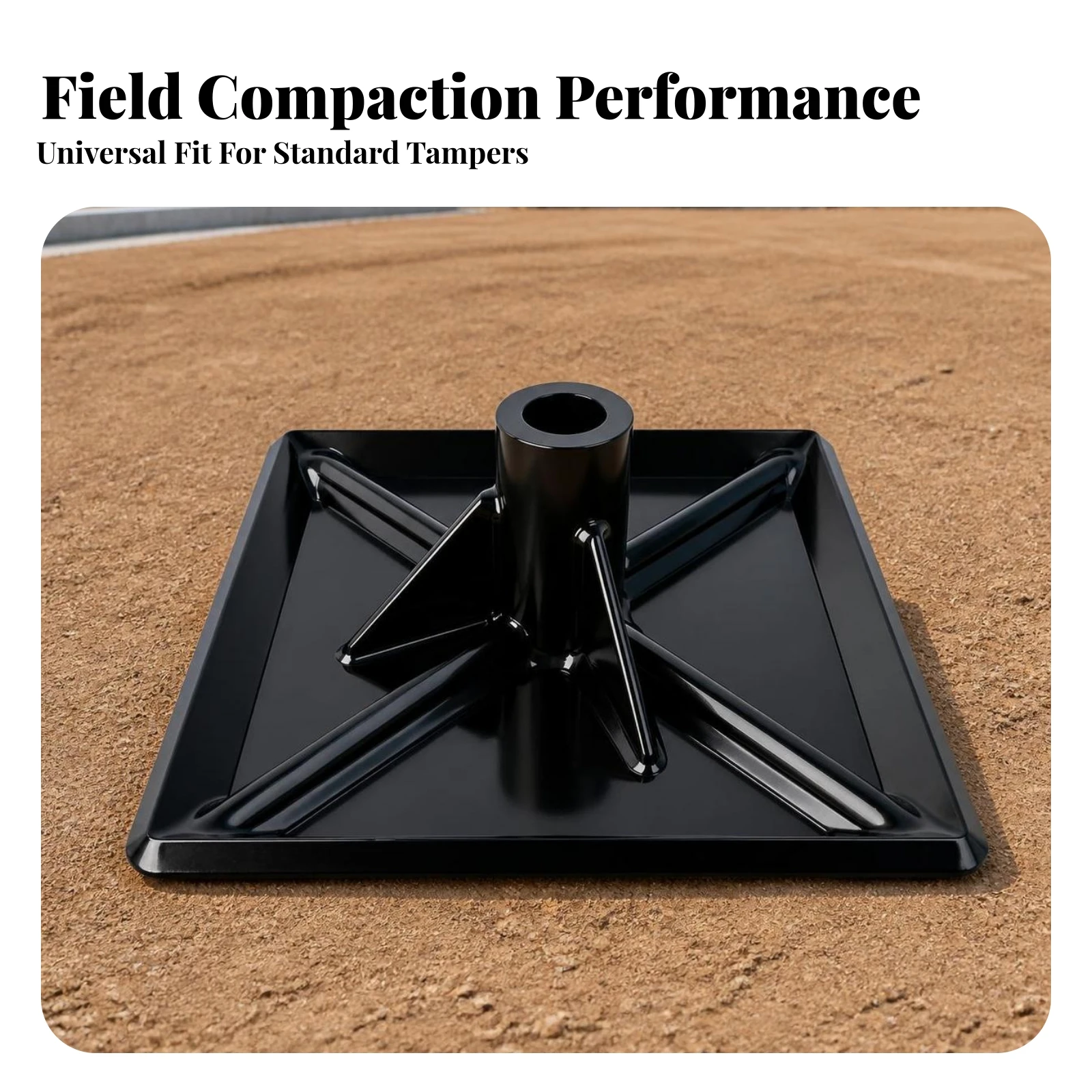 Tamping Plate with Mounting Socket Detachable Steel Tamper Plate Soil Tamping Attachment Stable Compactor Corrosion-Resistant