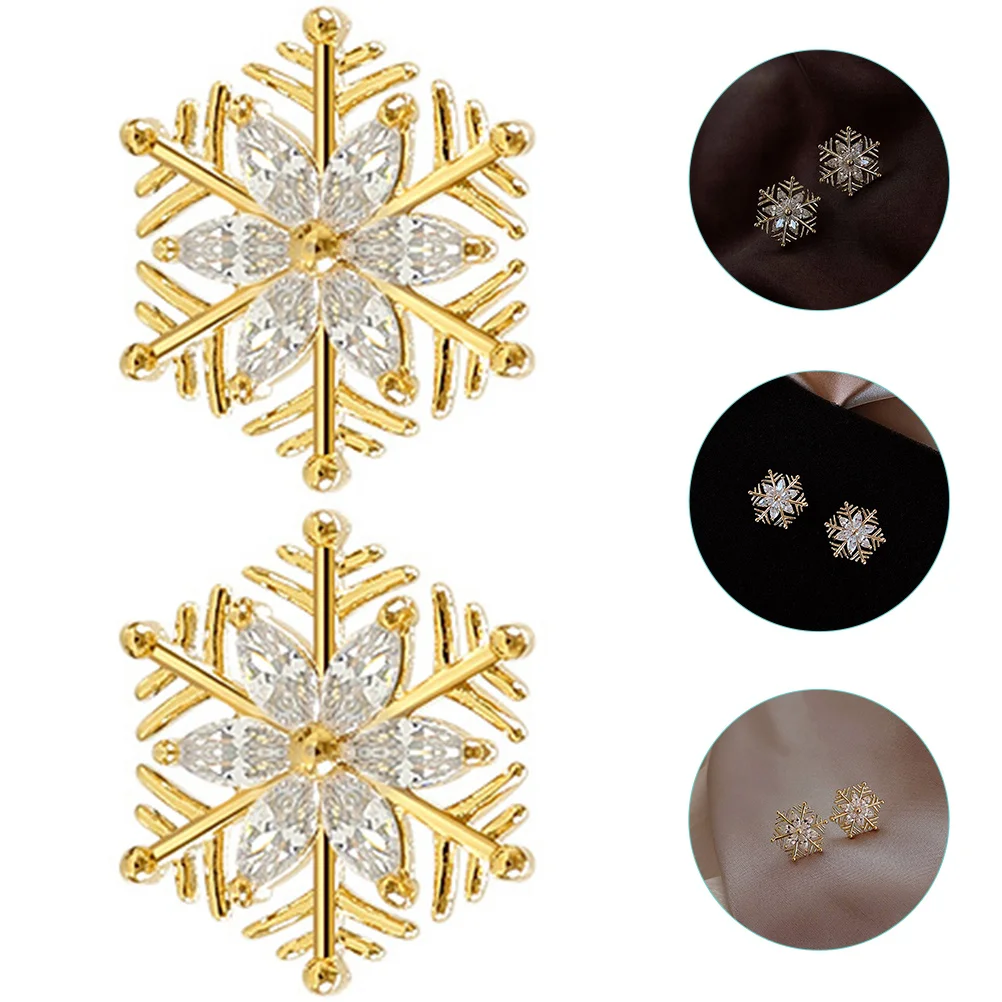 

Creative Snowflake Stud Earrings for Women Girls Christmas Holiday White Jewelry Rubber Earring Backs Party Festival Decor Gift