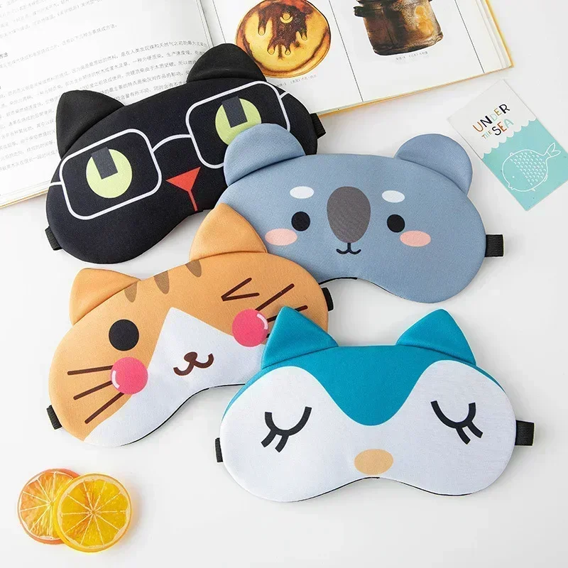 Cotton Anime Sleeping Eye Cute Blindfold Eye Cover  Eyepatch Travel Home Eyes Relax Eyeshade Gifts for Kids Adult