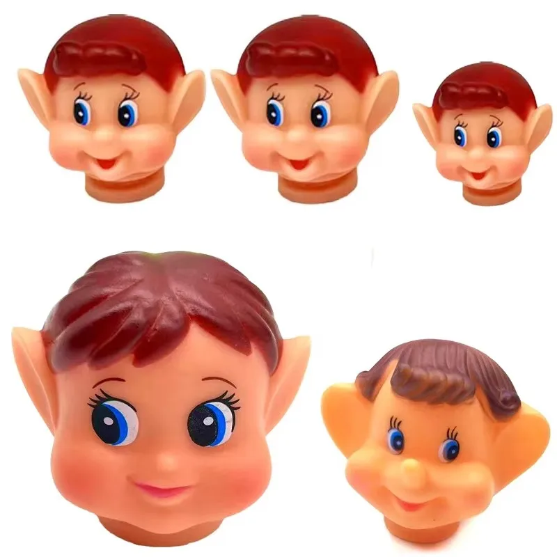 Navidad 3D lindo niño y niña cabeza de elfo Festival decoraciones navideñas accesorios Diy adorno artesanal vinilo elfos cara colgante