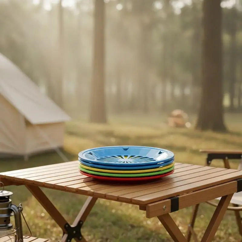 12Pcs Heavy Duty 10 Inch Paper Plate Holders Durable Plastic Round Snap-On Dispenser for Camping BBQ Large Family Gatherings