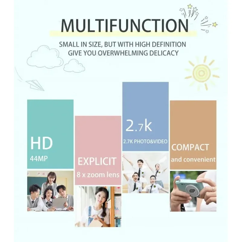 كاميرا رقمية 4K 50 ميجابكسل HD التصوير الفوتوغرافي السفر صورة شخصية كامارا 2.4 بوصة شاشة دخول المستوى للأطفال الحرم الجامعي Selfie كاميرا ريترو صغيرة