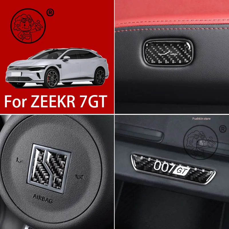 

For ZEEKR 7GT 2025 2026 Steering Wheel Logo Door Button Trim Interior Modification Protective Stickers Decorative Accessories