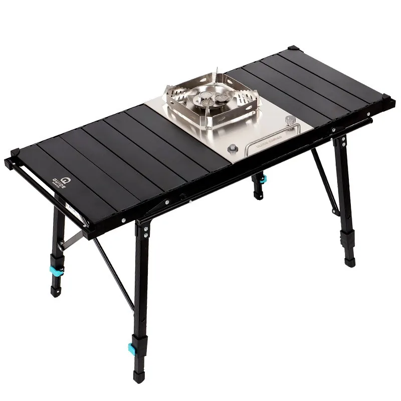 Outdoor Portable Aluminum Alloy IGT Table Adjustable Height Telescopic Camping Table With Teaism Tray Grill Equipment