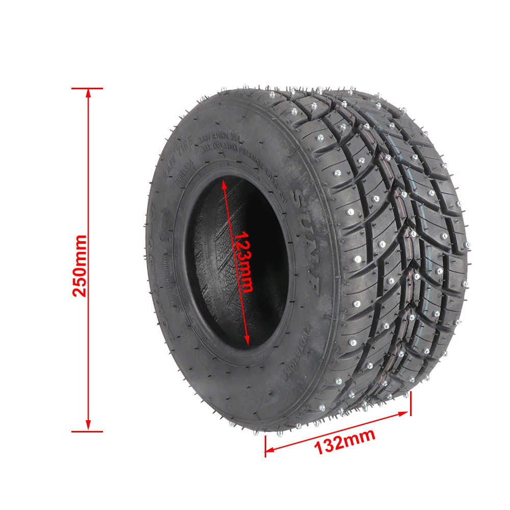 4Pcs Front 10 X4.50-5 Rear 11X7.10-5 Tubeless Tire 5-inch Non-Sliding Tires for Racing Quad Drive Trike Go Kart Snow Wheels