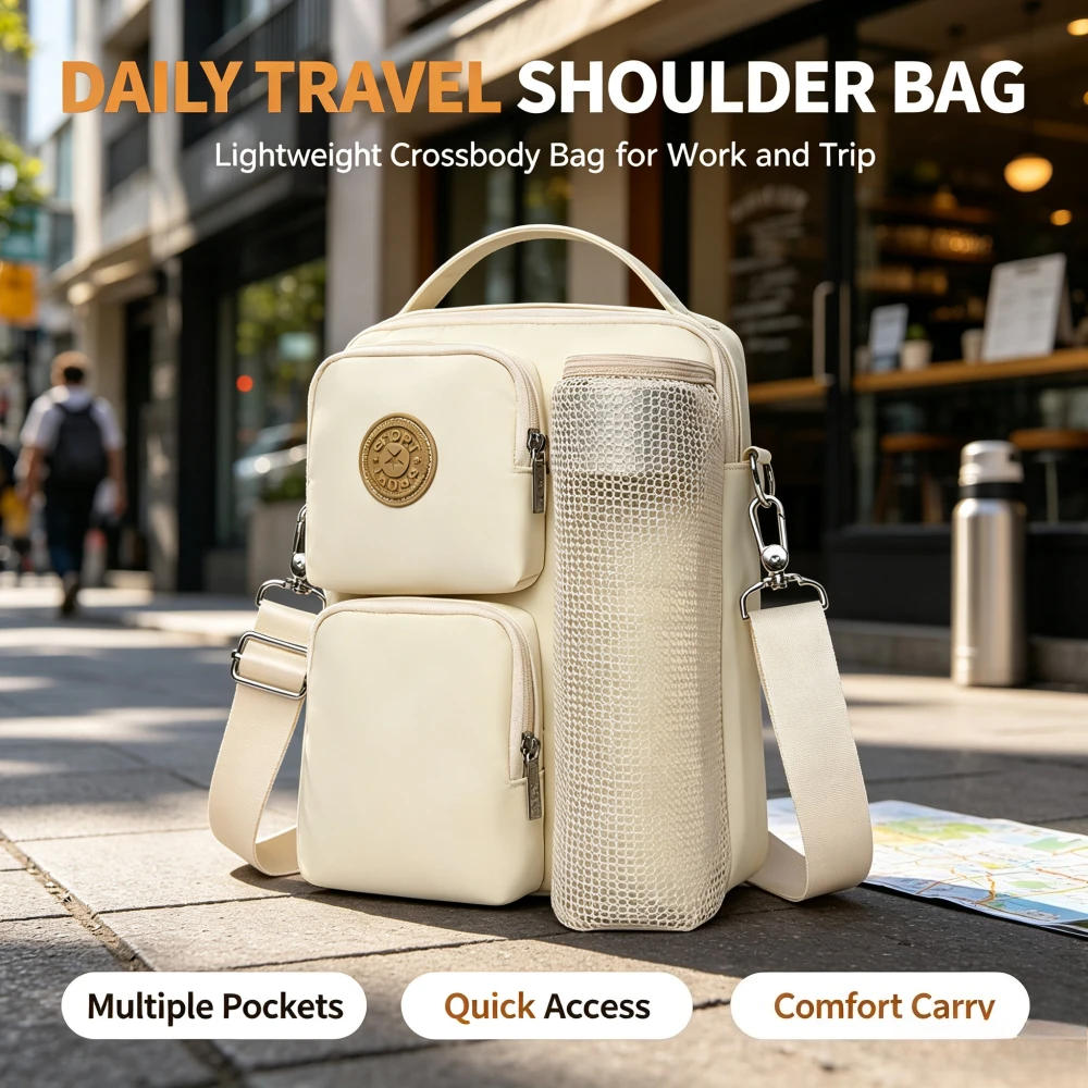 Lightweight Waterproof Shoulder Bag Simple Wear-resistant Waterproof Backpack Travel Short-distance Leisure Commuter Bag