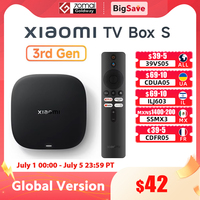 Global Version Xiaomi TV Box S 3rd Gen 4K Ultra HD Bluetooth 5.2 Wifi6 32GB ROM Google TV Google Assistant Smart Media Player