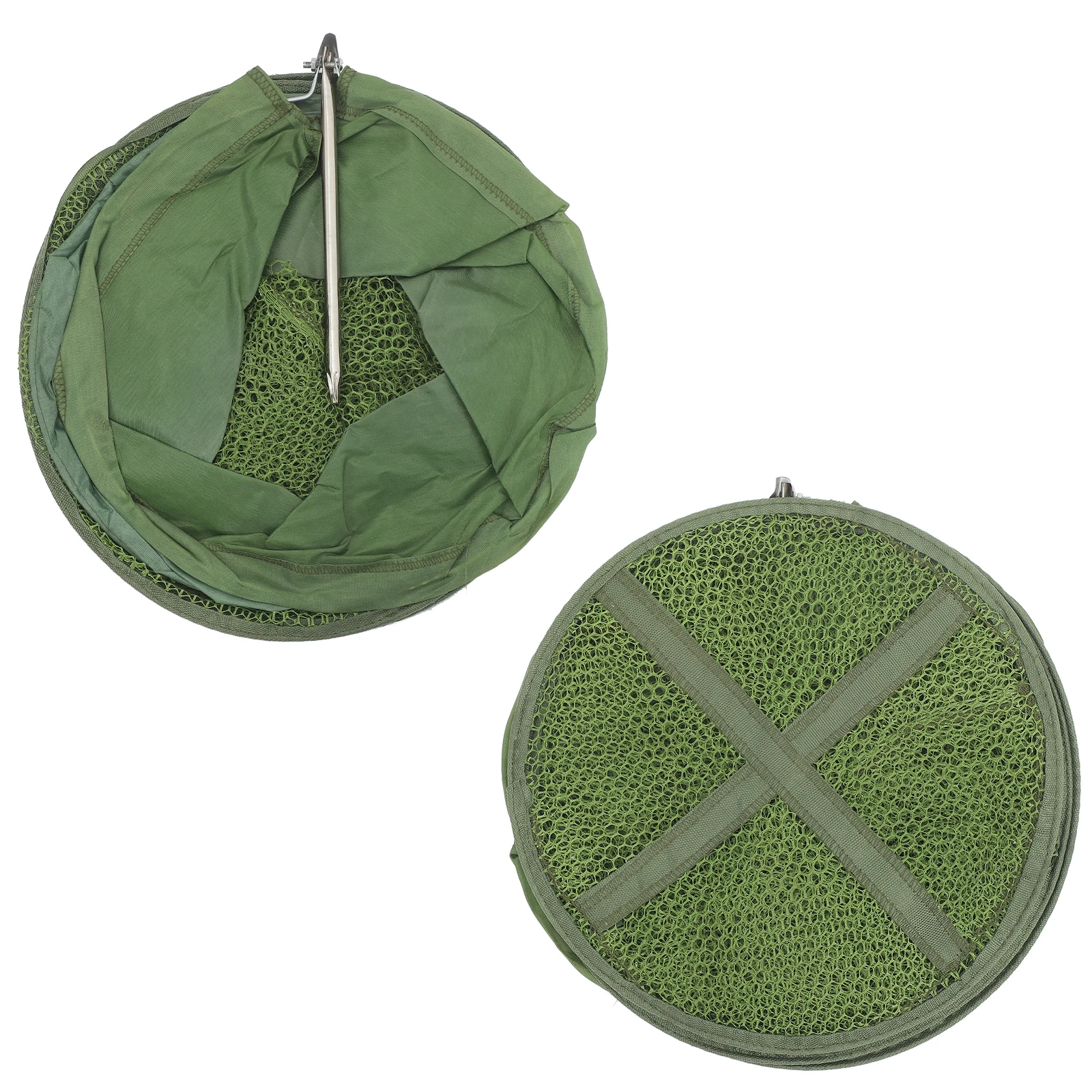 

2pcs Fish Cage 30x150cm Green Folding Fishing Trap Net Catch Crayfish Shrimp Lobster Portable Storage Lightweight Practical