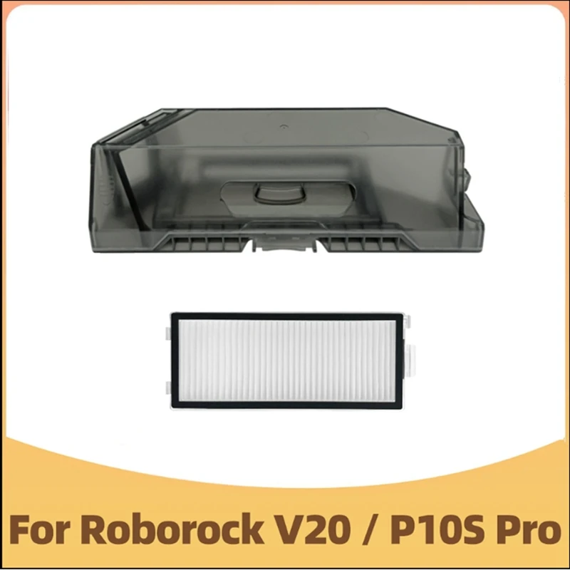 For Roborock P10S PRO / V20 Robot Dust Box With Filters Vacuum Cleaner Replacement Accessories Dust Trash Box Parts