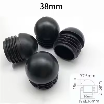 4pcs Spherical Head Black Plastic Round Head Tube Hole Plugs Chair Leg Caps Insert Plugs Floor Protector Furniture Bottom Covers - Image 9