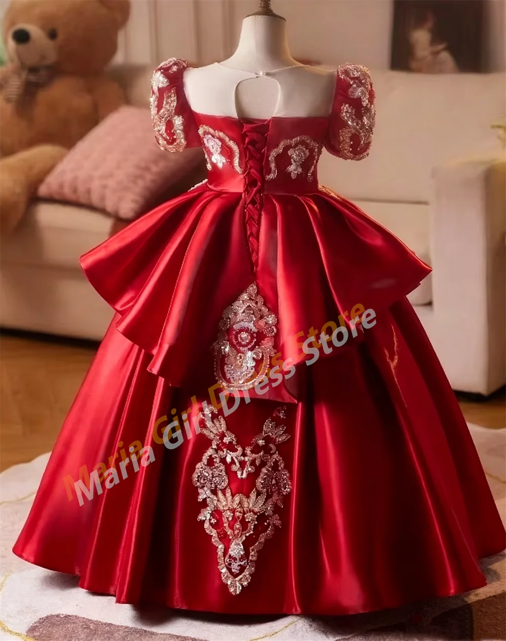 Children Birthday Dress Girls White Custom Party Wedding Flower Girl Piano Recital Performance Gown First Communion Dresses
