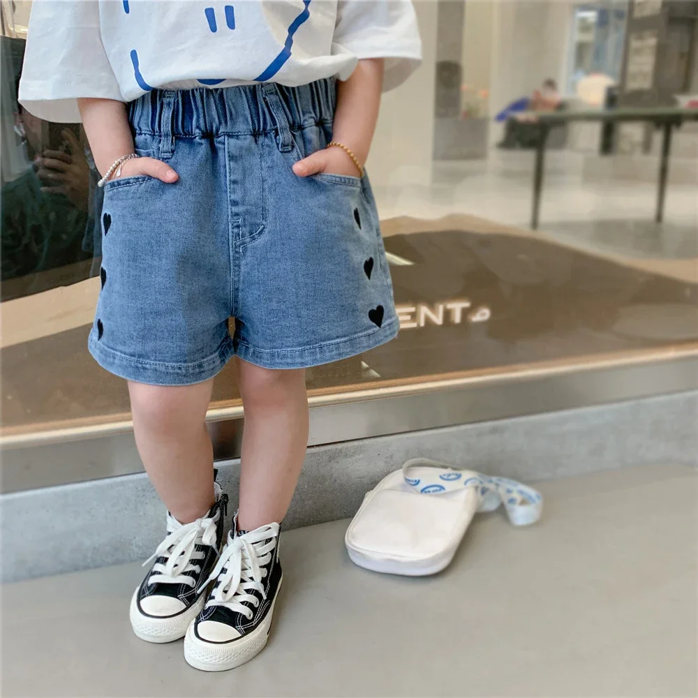 IENENS Girl\'s Jeans Shorts Kids Denim Short Pants Baby Casual Shorts Bottoms Fit 4-13 Years Child Summer Clothes Clothing