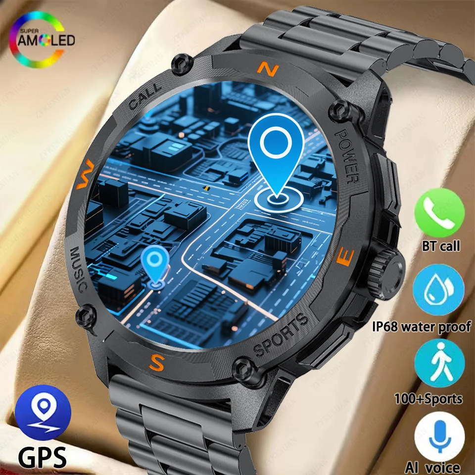 

Смарт-часы с GPS для женщин и мужчин, 1,43-дюймовый AMOLED-экран, всегда времени, пульсометр, спортивные водонепроницаемые спортивные часы на открытом воздухе, BT Call, умные часы, новинка 2023 года