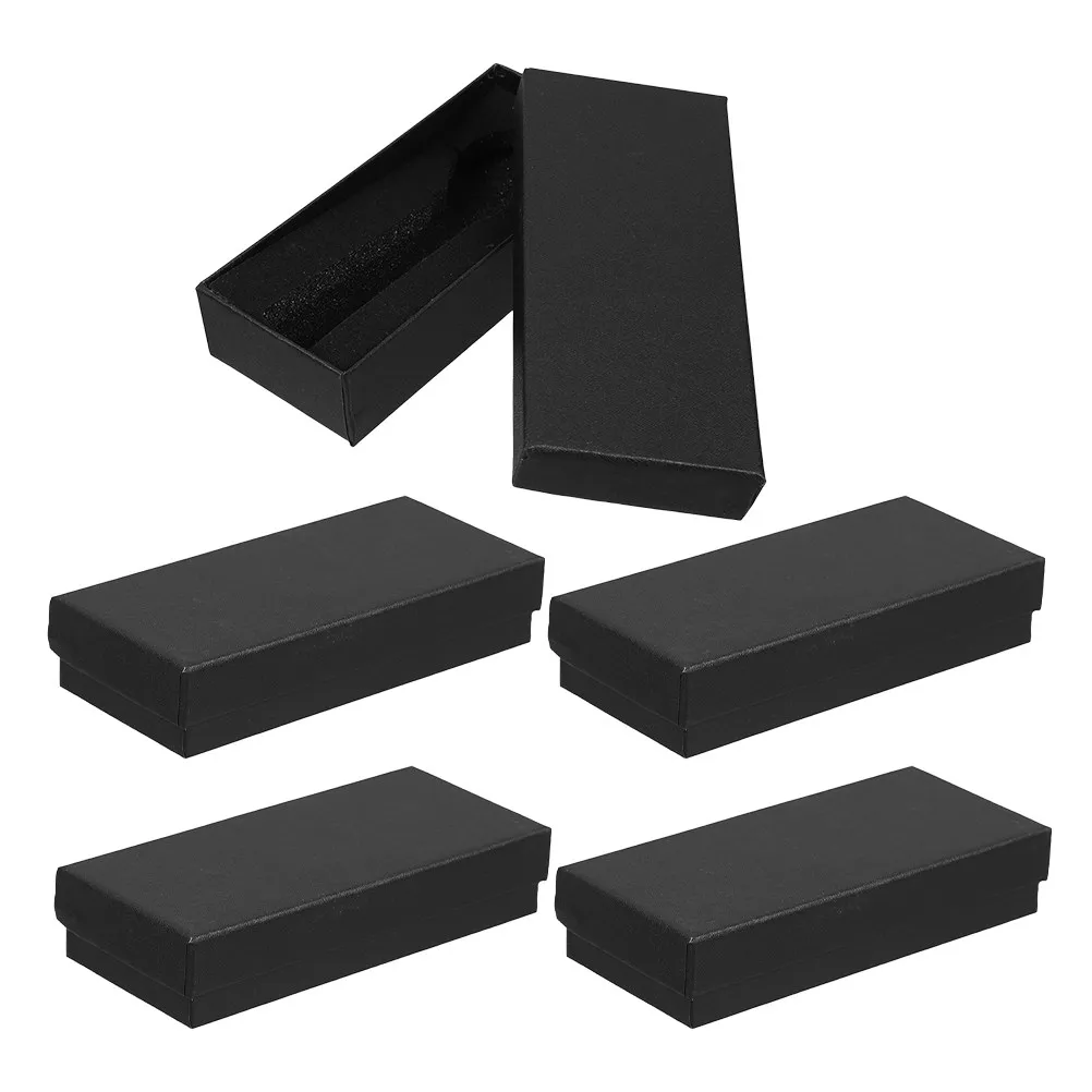 5Pcs Rectangular Watch Box Elegant Lid Base Design Small Portable Travel Storage Display Case for Men Women Watch Box Case