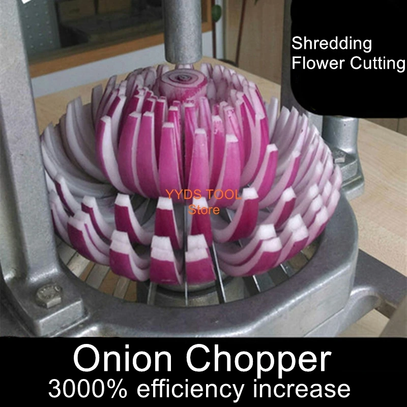 Onion chopping machine manual cut onion flower commercial onion cutter onion shredding machine round onion shredder