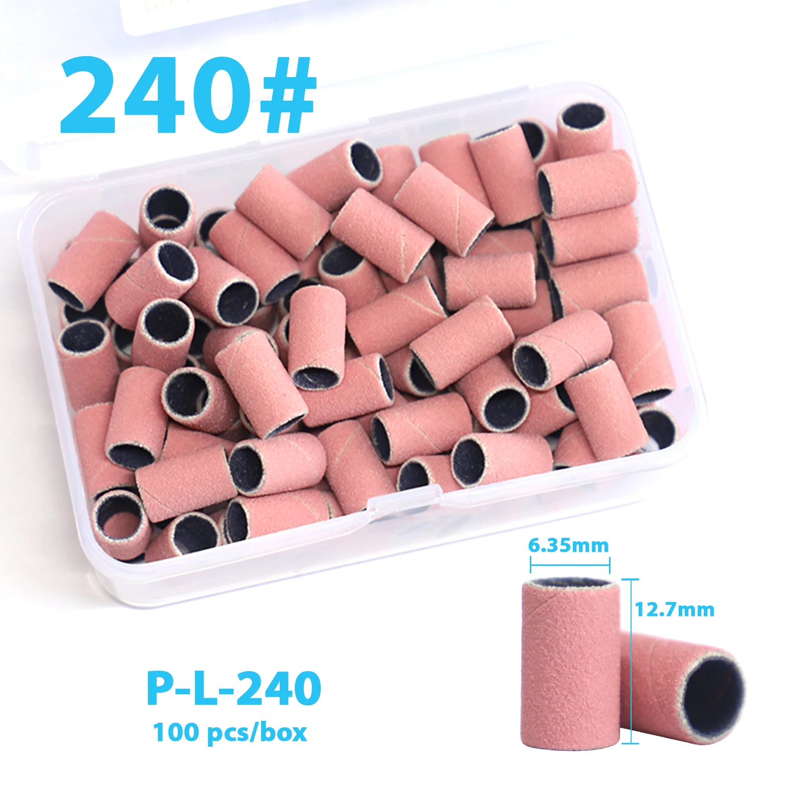 Nagelschleifbänder, neue konische Schleifkappen, 180/240 Körnung, Set zum Entfernen von Gel-Nagellack, Maniküre, Pediküre, professionelle Werkzeuge – Detail 13