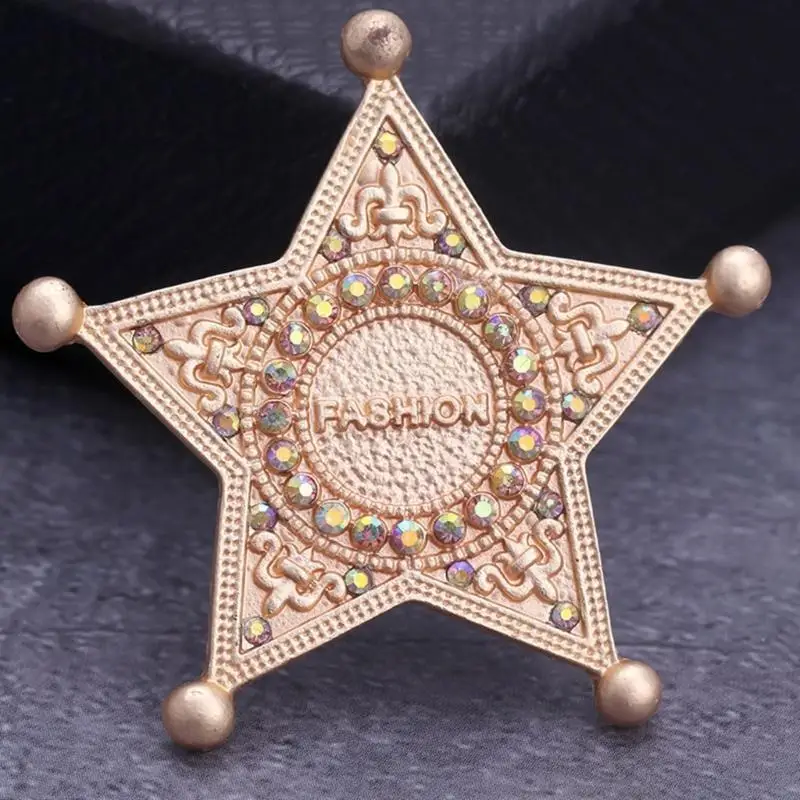 39bd 5 포인트 스타 옷깃 핀 브로치 스타 스웨터 핀 여성 휴가 선물