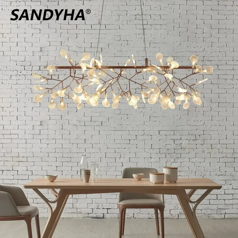 SANDYHA Modern LED Firefly Chandelier Pendant Light for Living Room Kitchen Dining Table Bedroom Stylish Home Decor Unique