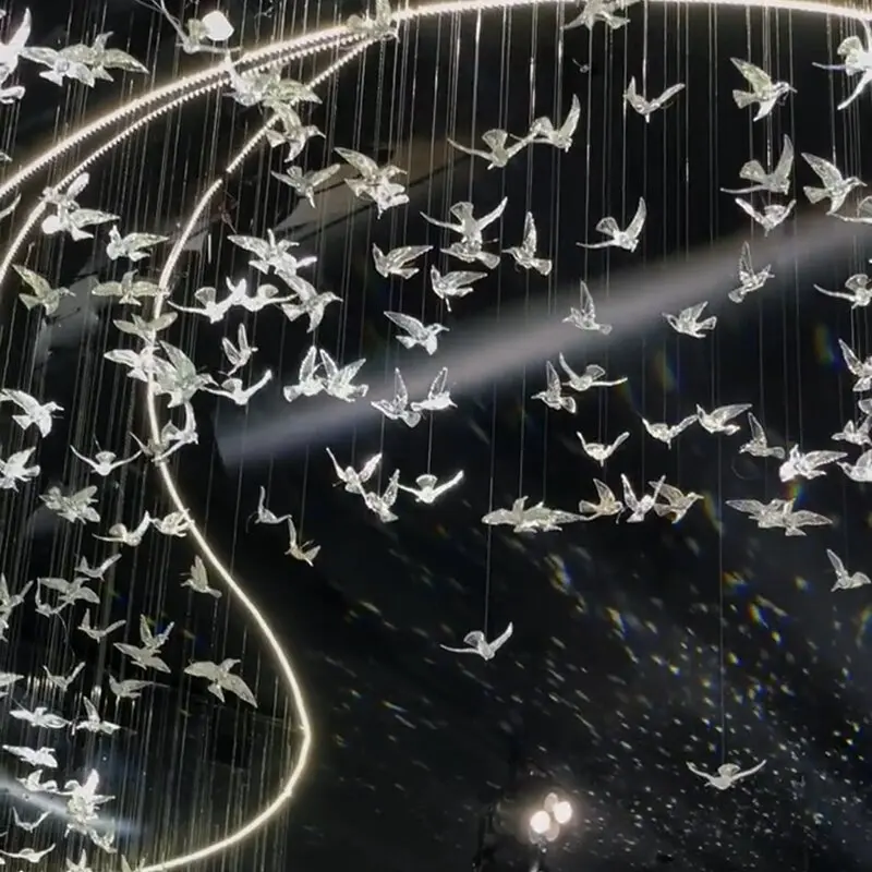 1PCS Creative Transparent Bird Decorative Pendant Home Hotel Ceiling Ceiling Hanging Acrylic Hummingbird Wedding Decoration