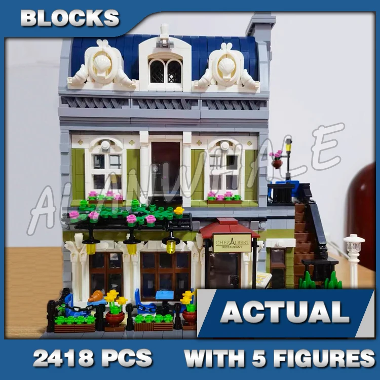 

2418pcs creative Expert Modular Street View Romantic Parisian Restaurant 15010 Building Block Sets Compatible With Model