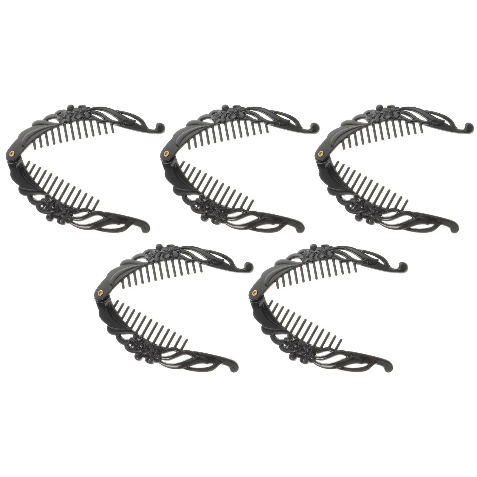 

5 шт. элегантных пластиковых заколок-бананов, стильные держатели для хвоста, прочные, многоразовые, для любого случая, вечеринки, свадьбы