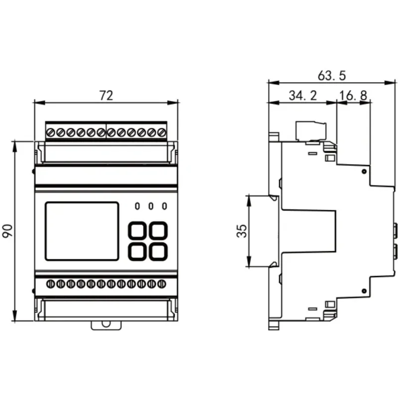 DIN Rail Mounted Multi Loop Energy Meter for Commercial Building Subcircuit Energy Consumption Monitoring Management