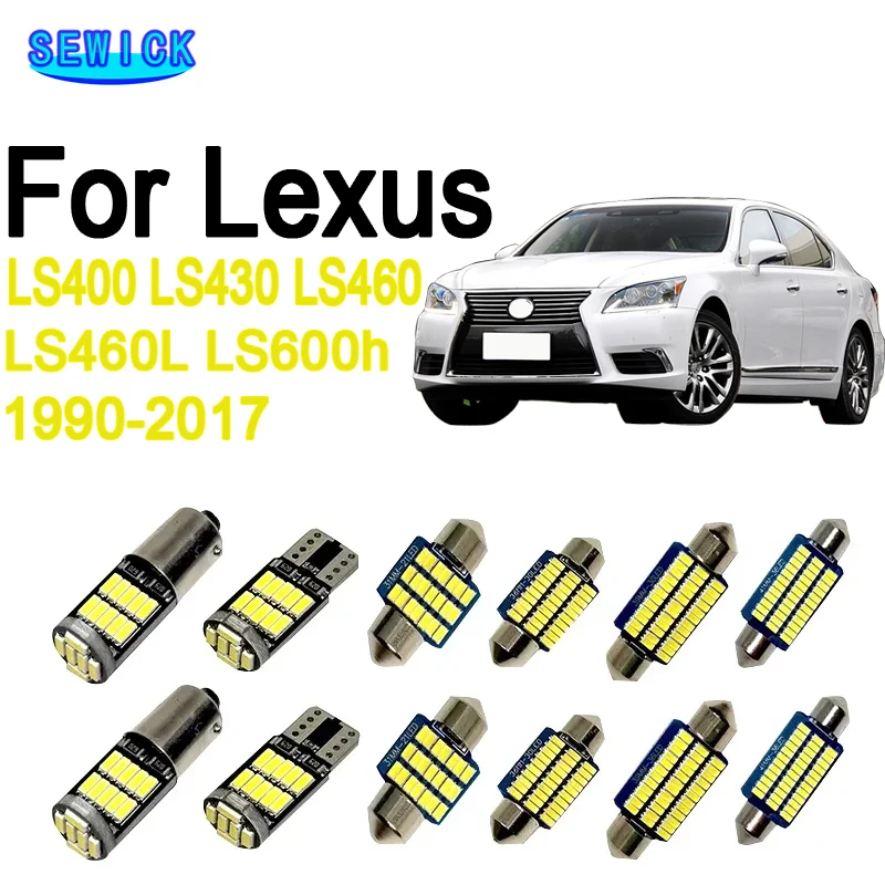 For Lexus LS 400 430 460 460L 600h LS400 LS430 LS460 LS460L LS600h Sun Visor Lamp LED Interior Map Door Light Kit Car Bulbs